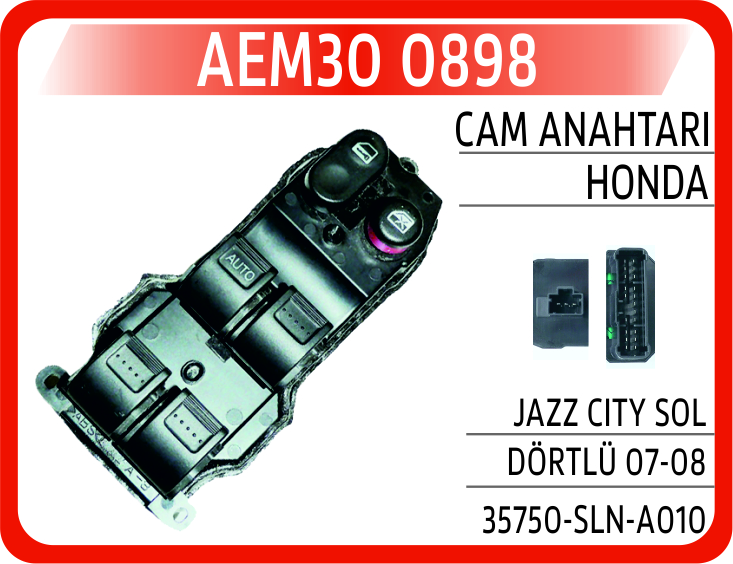 CAM ACMA KAPAMA ANAHTARI CIVIC (01-08) SOL DORTLU CITY - JAZZ