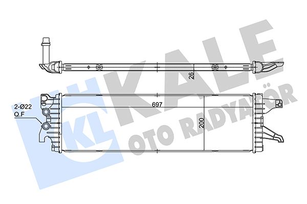 ARA SOGUTUCU RADYATOR VOLKSWAGEN TRANSPORTER - CARAVELLE VI 2.0TDI 15>19 DUSUK SICAKLIK SOGUTUCU/TURBO SARJ SOGUTUCU (697X200X26)