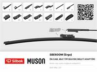 Silecek Supurgesi Muz Tipi 600mm A, BC,C2,D Ve U Tipi Kollar Icin Multi Adaptorlu