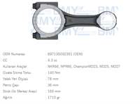 Piston Kolu Isuzu 4HF1 4HG1 NPR66 NPR71 MD23 MD25 MD27 4,3CC