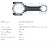 Piston Kolu (Duz Tirnak) Isuzu 4HE1 T 4HK1 NQR70 NQR86 NPR75 Turkuaz