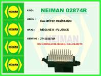 KALORIFER REZISTANSI MEGANE III - FLUENCE