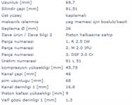 Piston+segman (81,51mm 0,50) LT28 LT35 LT46 (2,5 109 Ps 5 Silindir) Avr Bbr