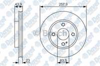 FREN DISKI ON HAVALI 258MM FORD FIESTA 1.25I 1.4TDCI 1.4I 1.6TDCI 08->