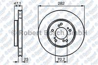 FREN DISKI ON HAVALI 282MM ( HONDA ) CRV 2.0 16V (95->) HRV 1.6 16V (98->)