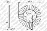 FREN DISKI ON HAVALI 236mm ASTRA F CORSA B KALOS AVEO T200 T255 SPARK M300
