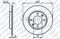 FREN DISKI ARKA 247MM PEUGEOT P106 SAXO 1.6I 1.6I GTI (96->) P206 1.6 (98->)