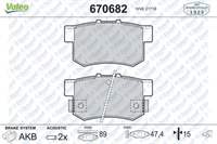 ARKA FREN BALATASI HONDA CIVIC 97>/ACCORD 90>08/CR-V 02>07/CR-Z 1.5 10>/SUZUKI SWIFT 1.6 06>/SX4 06>15