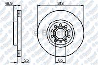 FREN DISKI ON KAPLAMALI YUKSEK KARBON ALASIMLI 312mm GOLF V-VI JETTA III PASSAT VII CADDY TOURAN EOS A3 OCTAVIA SUPERB ALTEA LEON 05->