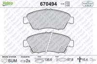 FREN BALATASI ON HONDA CIVIC 92>07/CRX 1.6 92>98/CR-Z 10>
