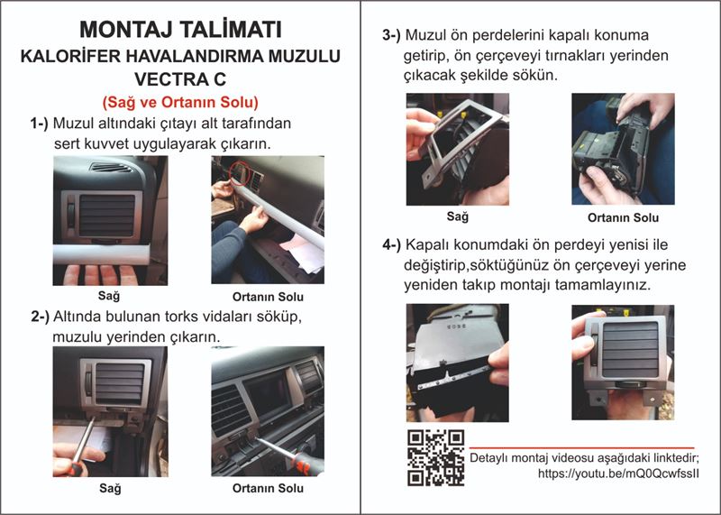 KALORIFER MUZULU IZGARA PERDESI SAG VEYA ORTANIN SOLU VECTRA C