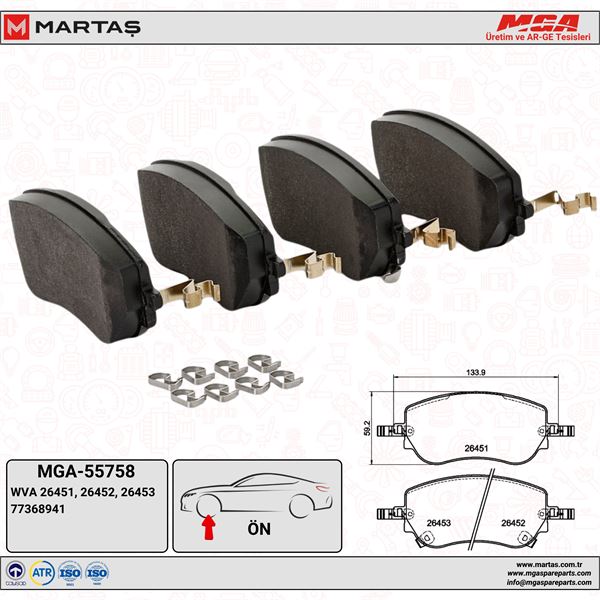 FREN BALATASI ON (FIAT EGEA 1.3 JTD 1.4 1.5 T4 HYBRID 1.6 1.6 JTD 500E )