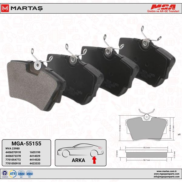 FREN BALATASI ARKA TRAFIC II TRAFIC III VIVARO TALENTO 1.6 R9M 1.9 F9Q 2.0 M9R