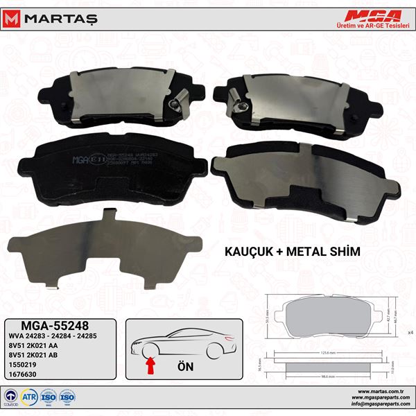 ÖN FREN DİSK BALATA ( FORD FİESTA 2008- )( / MAZDA 2 2008/2012 / SUZUKI SWIFT 2010/) WVA 24283-24284-24285