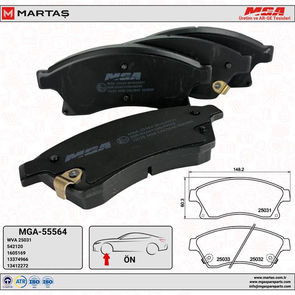 FREN BALATASI ON OPEL ASTRA J CHEVROLET CRUZE AVEO T300 15'' 276MM