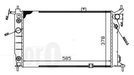 SU RADYATORU 26MM BRAZING OPEL-ASTRA F 1.4 1.6 2.0 92-98 595×359X34