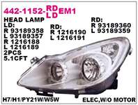 FAR SOL OPEL CORSA D 07-10 MAKYAJSIZ KROM