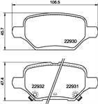 FREN BALATASI ARKA-(OPEL MOKKA 1.4 / 1.6 2013/ OPEL MOKKA X 1.4 / 1.6 2015/ )