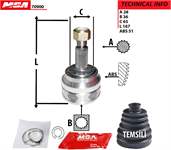 AKS KAFASI DIS ABSLI 51D INCE FREZE ( RENAULT MASTER II 2.5DCI 2.8DTI 04 ) 28×36X64.50