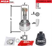 AKS KAFASI DIS - ( CITROEN C4 PEUGEOT 307 1.4 16V 1.6 16V IE MA SANZ. 04 ) 25×22X58.7