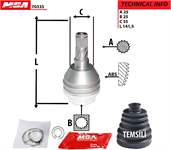 AKS KAFASI IC SOL ( OPEL   ASTRA H 1.3CDTI / 1.7CDTI 04 ) 25×25X35
