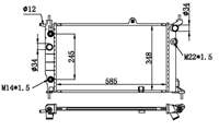 SU RADYATORU 32MM KLIMALI OTOMATIK ( OPEL ASTRA F 1.4 1.6 2.0 92-98 ) 595×359X34
