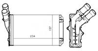 KALORIFER RADYATORU MEKANİK ( PEUGEOT 306 PARTNER CITROEN BERLINGO XSARA ) 234×157x42