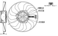 FAN MOTORU-290 MM 90W (VW POLO 02-10  SEAT IBIZA 02-10  SKODA FABIA 00-10)