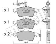 ON FREN BALATASI-KABLOLU- (VW TRANSPORTER 99-04)