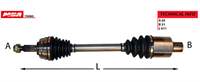 AKS KOMPLE SAG 6 VITES MANUEL 4×4 DUSTER 1.5 K9K 611 MM